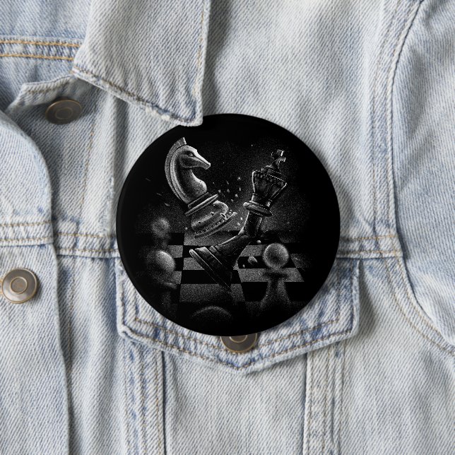 Dramatischer Schachkampf - Ritter gegen Pferd Button (Beispiel)