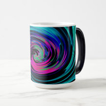 Dramatischer Schwarz-Türkis-Abstrakter Retro-Twirl