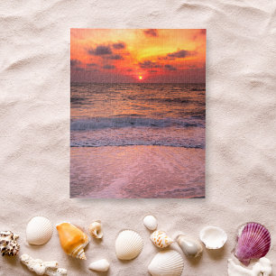 Dramatischer Sonnenuntergang Strand in Naples, Fl Puzzle