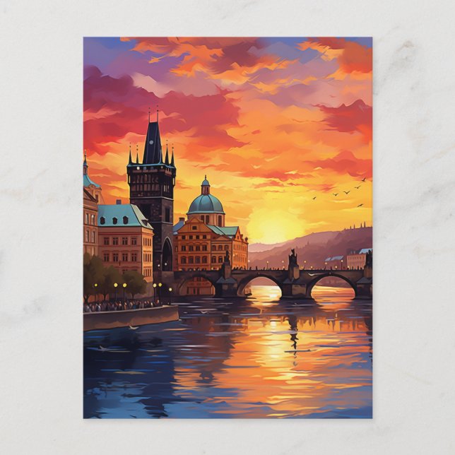 Dramatischer Sonnenuntergang über der Ikonischen K Postkarte (Vorderseite)