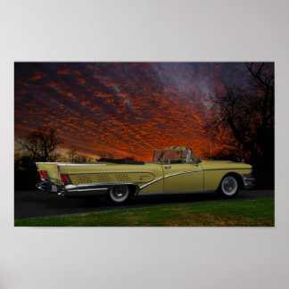 Dramatisches 1958 Buick-Cabrio-Poster Poster
