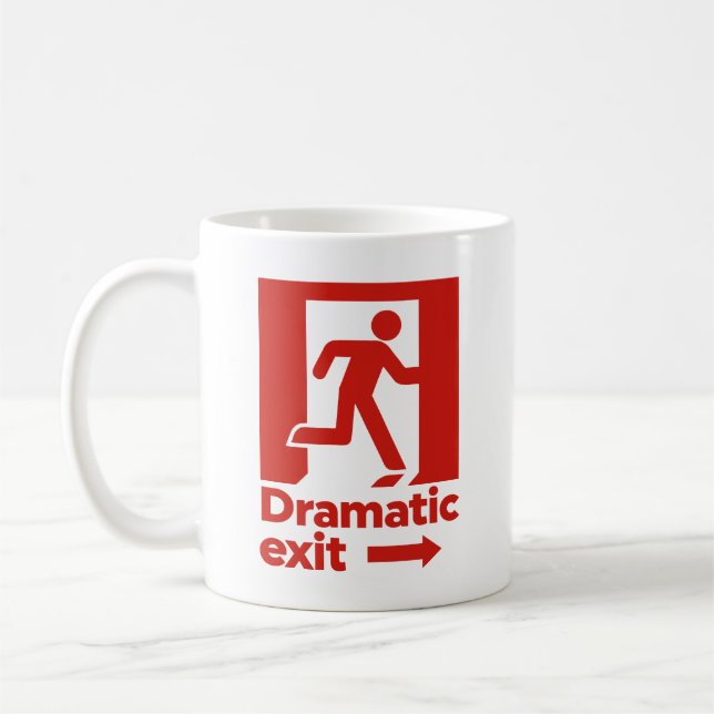 Dramatisches Ausstiegszeichen Kaffeetasse (Links)