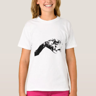 Dramatisches Cat-Ink-Art-T-Shirt für lange Schwanz T-Shirt