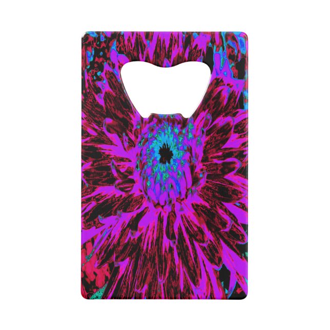 Dramatisches Crimson Red, Lila und Black Dahlia Geldbeutel Flaschenöffner (Vorderseite)