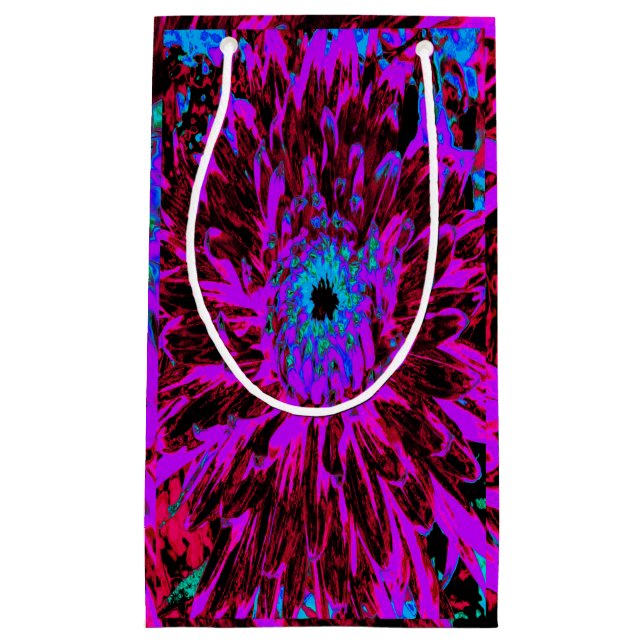 Dramatisches Crimson Red, Lila und Black Dahlia Kleine Geschenktüte (Vorderseite)