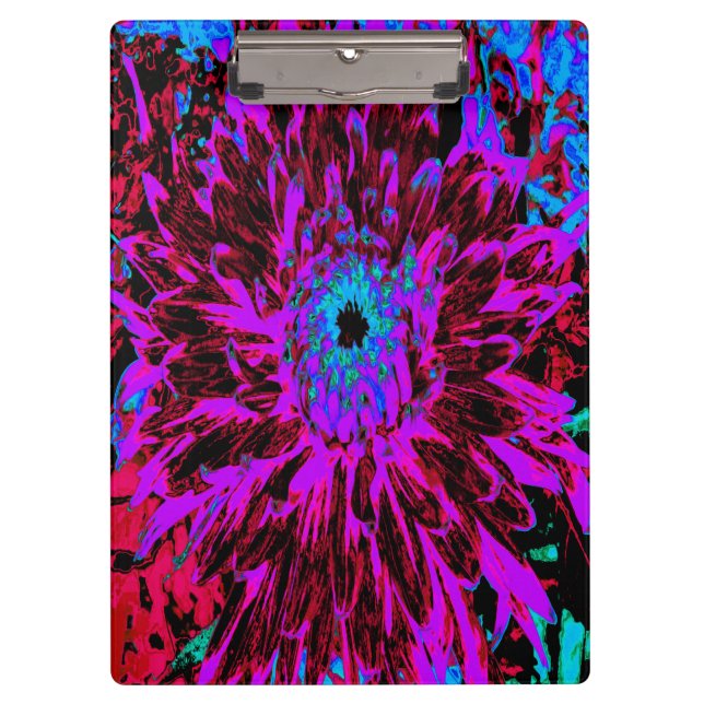 Dramatisches Crimson Red, Lila und Black Dahlia Klemmbrett (Vorderseite)