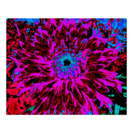 Dramatisches Crimson Red, Lila und Black Dahlia Poster