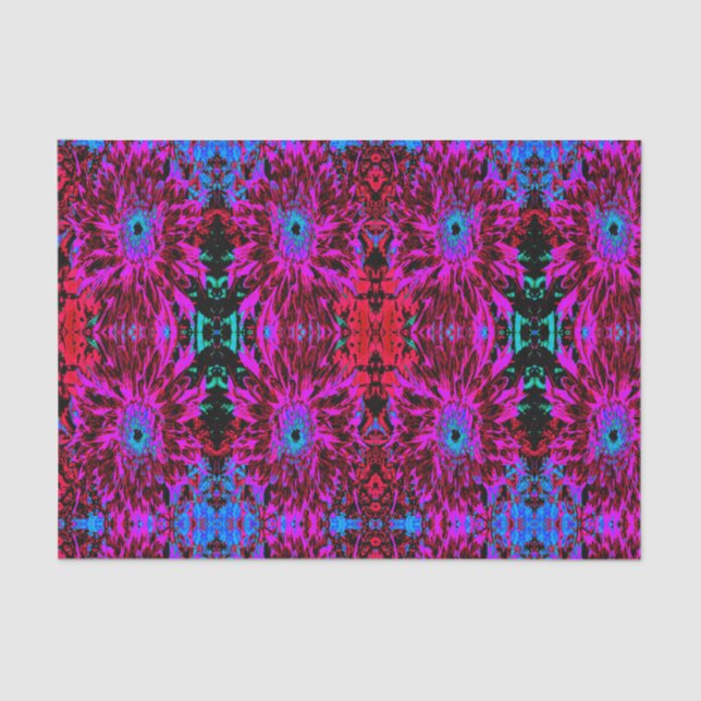 Dramatisches Crimson Red, Lila und Black Dahlia Seidenpapier (Vorderseite)