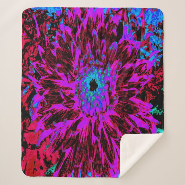 Dramatisches Crimson Red, Lila und Black Dahlia Sherpadecke (Vorderseite)