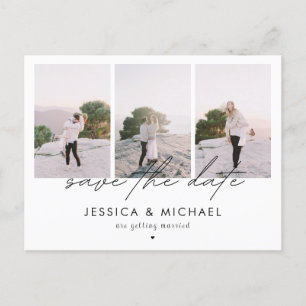 Dramatisches Drehbuch 3 FotoCollage Save the Date Postkarte