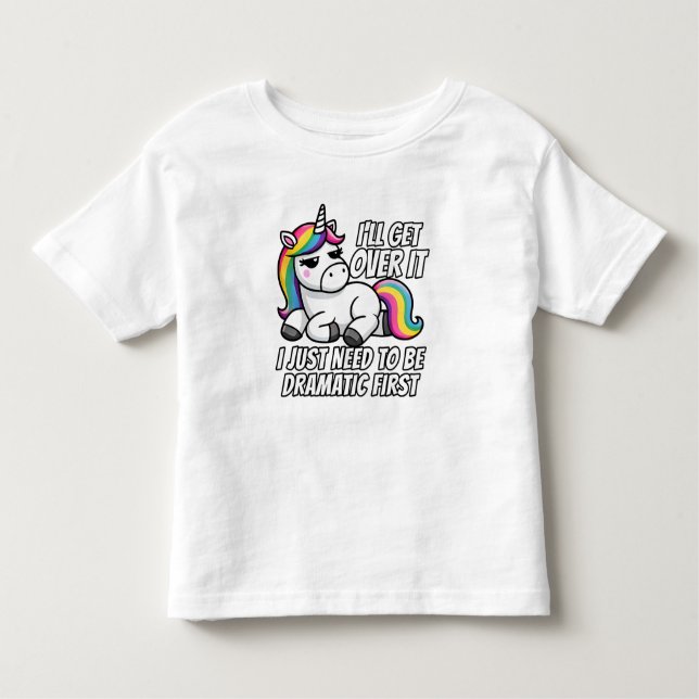 Dramatisches Einhorn im Stil überwinden Kleinkind T-shirt (Vorderseite)