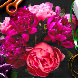 Dramatisches Rosa und Lila Peongs Seidenpapier