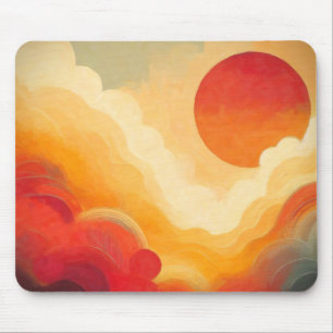 Dramatisches Rotes Sonnenbild Mousepad