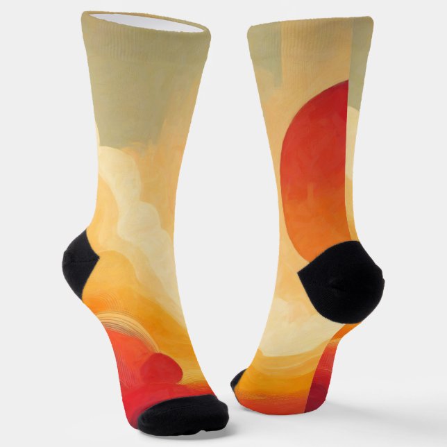 Dramatisches Rotes Sonnenbild Socken (Gewinkelt)