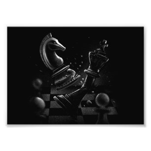 Dramatisches Schach-Monochrom Fotodruck