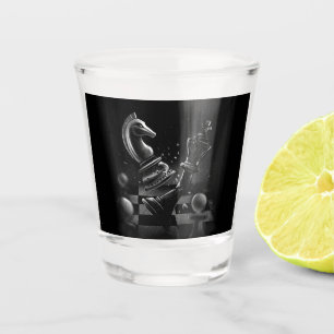 Dramatisches Schach-Monochrom Schnapsglas