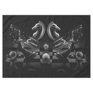 Dramatisches Schach-Monochrom Tischdecke