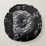Dramatisches schwarzes Musical Vater Rundkuppelkis Rundes Kissen<br><div class="desc">Dramatisches schwarzes Musical Vater Rundkuppelkissen</div>