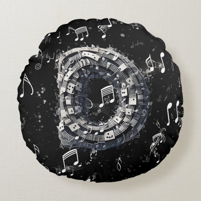 Dramatisches schwarzes Musical Vater Rundkuppelkis Rundes Kissen (Vorderseite)