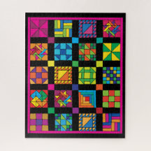 Dramatisches traditionelles Quilt Sampler Jigsaw P