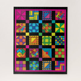 Dramatisches traditionelles Quilt Sampler Jigsaw P Puzzle