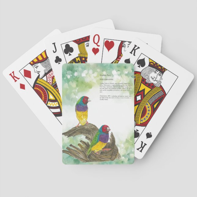 Dramatisches Wasserfarbenspiel Gouldian Finish Spielkarten (Rückseite)