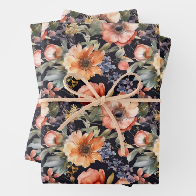 DRAMATISCHES WASSERFLORALGESCHMACK GESCHENKPAPIER SET (Beispiel)