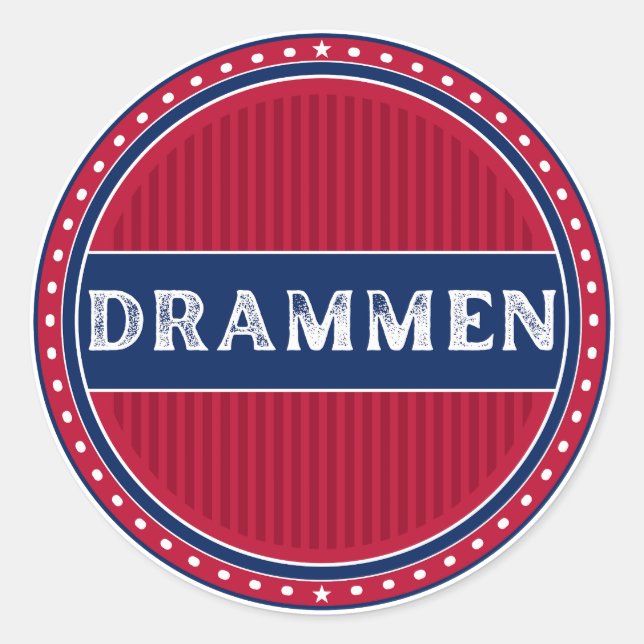 Drammen City Pride Emblem – Norwegian Identity Runder Aufkleber (Vorderseite)