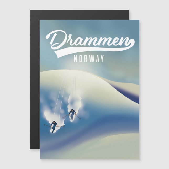 Drammen Norway Skipposter Magnetkarte (Vorne/Hinten)