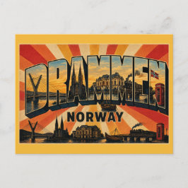 Drammen Norwegen River City Ypsilon-Brücke Postkarte