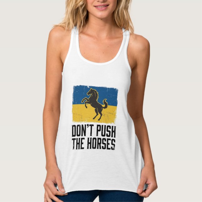Dräng die Pferde nicht Vintage Pferd Tank Top (Vorderseite)