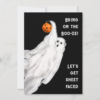 Drank Funny Adult Halloween Ghost Party Einladung