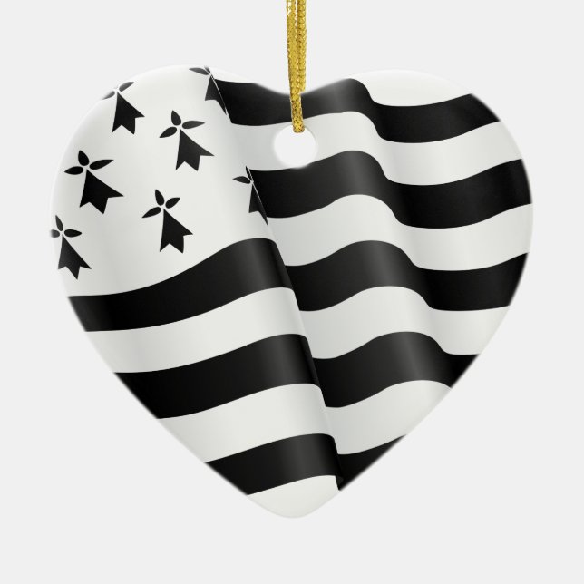 Drapeau breton (bretonische Flagge) Keramik Ornament (Vorne)