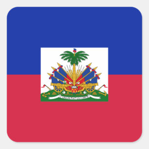 Drapeau d'Haïti - Flagge Haitis Quadratischer Aufkleber