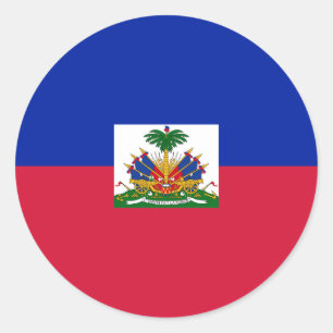 Drapeau d'Haïti - Flagge Haitis Runder Aufkleber