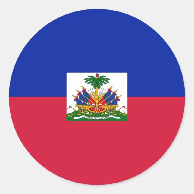 Drapeau d'Haïti - Flagge Haitis Runder Aufkleber (Vorderseite)