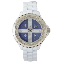 Drapeau du Québec style grunge érodé Armbanduhr