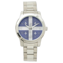 Drapeau du Québec style grunge érodé Armbanduhr