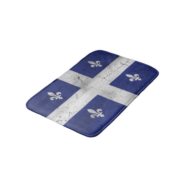 Drapeau du Québec style grunge érodé Badematte (Schrägansicht)