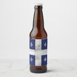 Drapeau du Québec style grunge érodé Bierflaschenetikett