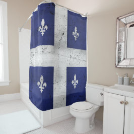 Drapeau du Québec style grunge érodé Duschvorhang