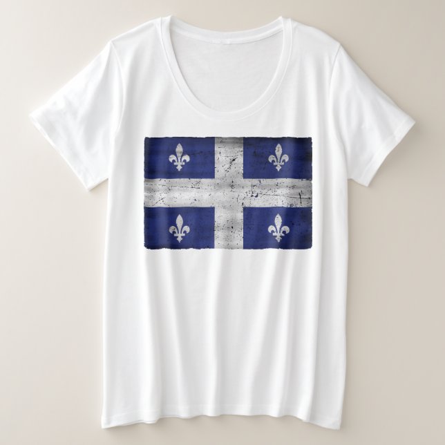 Drapeau du Québec style grunge érodé Große Größe T-Shirt (Design vorne)