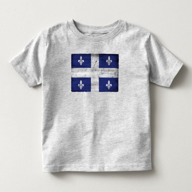 Drapeau du Québec style grunge érodé Kleinkind T-shirt (Vorderseite)