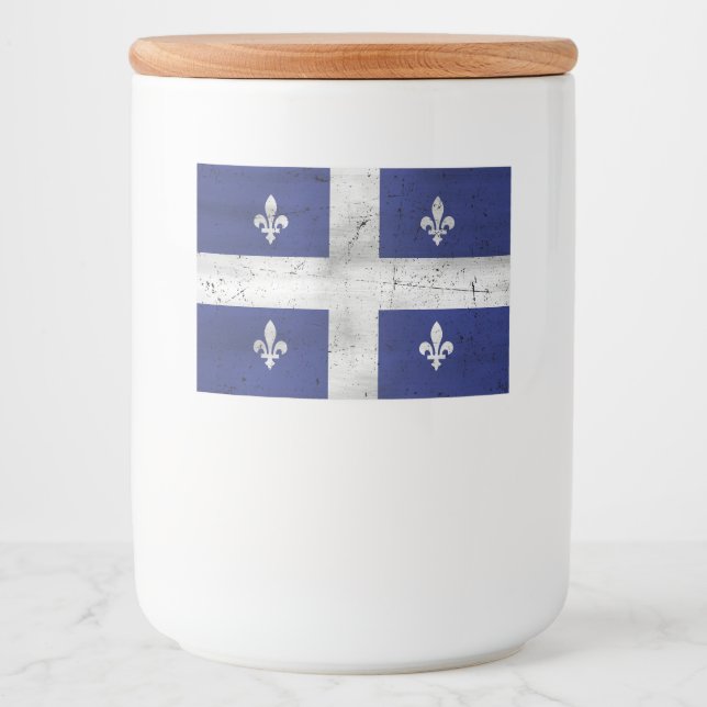 Drapeau du Québec style grunge érodé Lebensmitteletikett (Vorderseite)