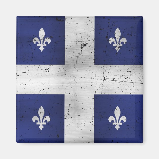 Drapeau du Québec style grunge érodé Magnet (Vorne)