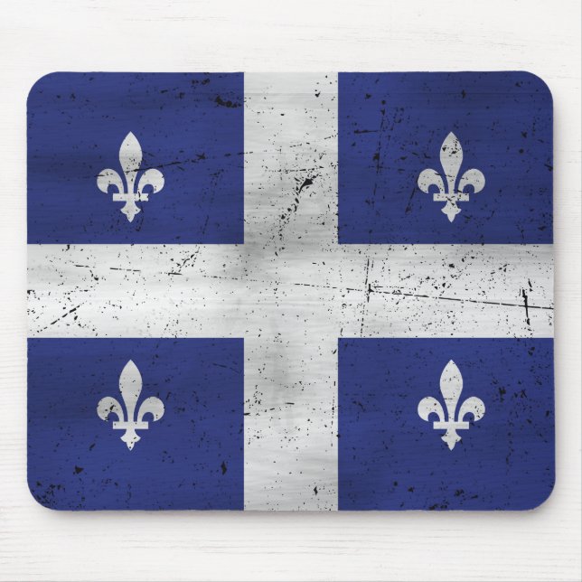 Drapeau du Québec style grunge érodé Mousepad (Vorne)