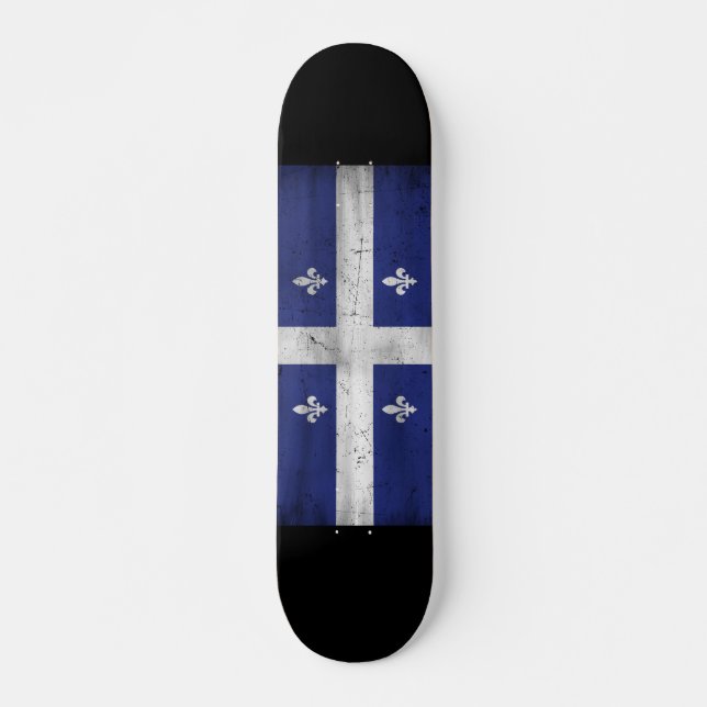 Drapeau du Québec style grunge érodé Skateboard (Vorne)