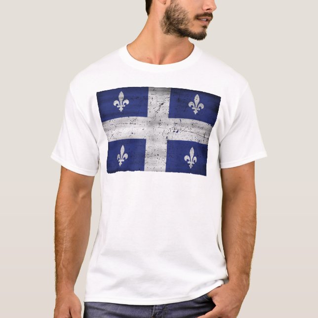 Drapeau du Québec style grunge érodé T-Shirt (Vorderseite)