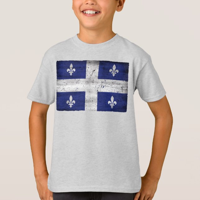 Drapeau du Québec style grunge érodé T-Shirt (Vorderseite)