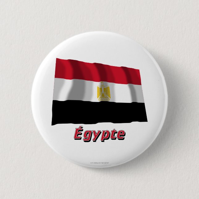 Drapeau Égypte Avec le Nom en français Button (Vorderseite)